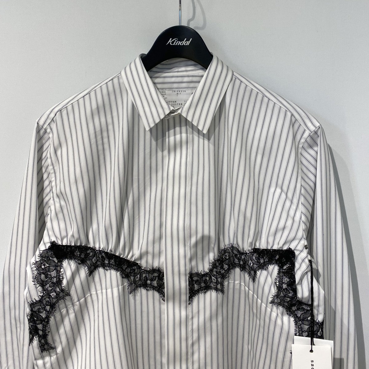 26SSPoplin Shirtレースストライプポプリンシャツ