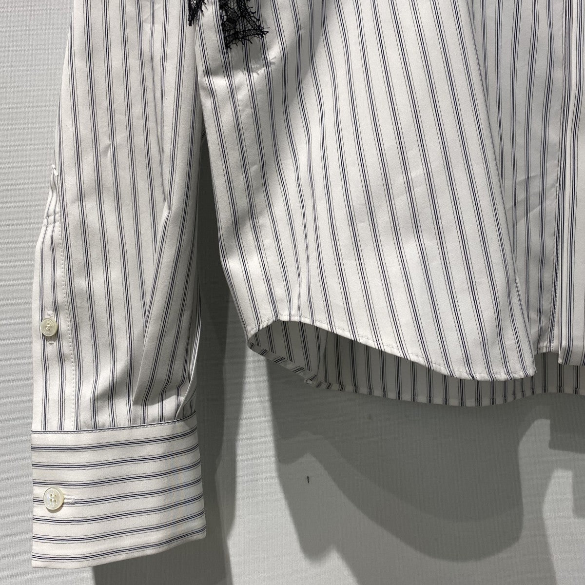26SSPoplin Shirtレースストライプポプリンシャツ