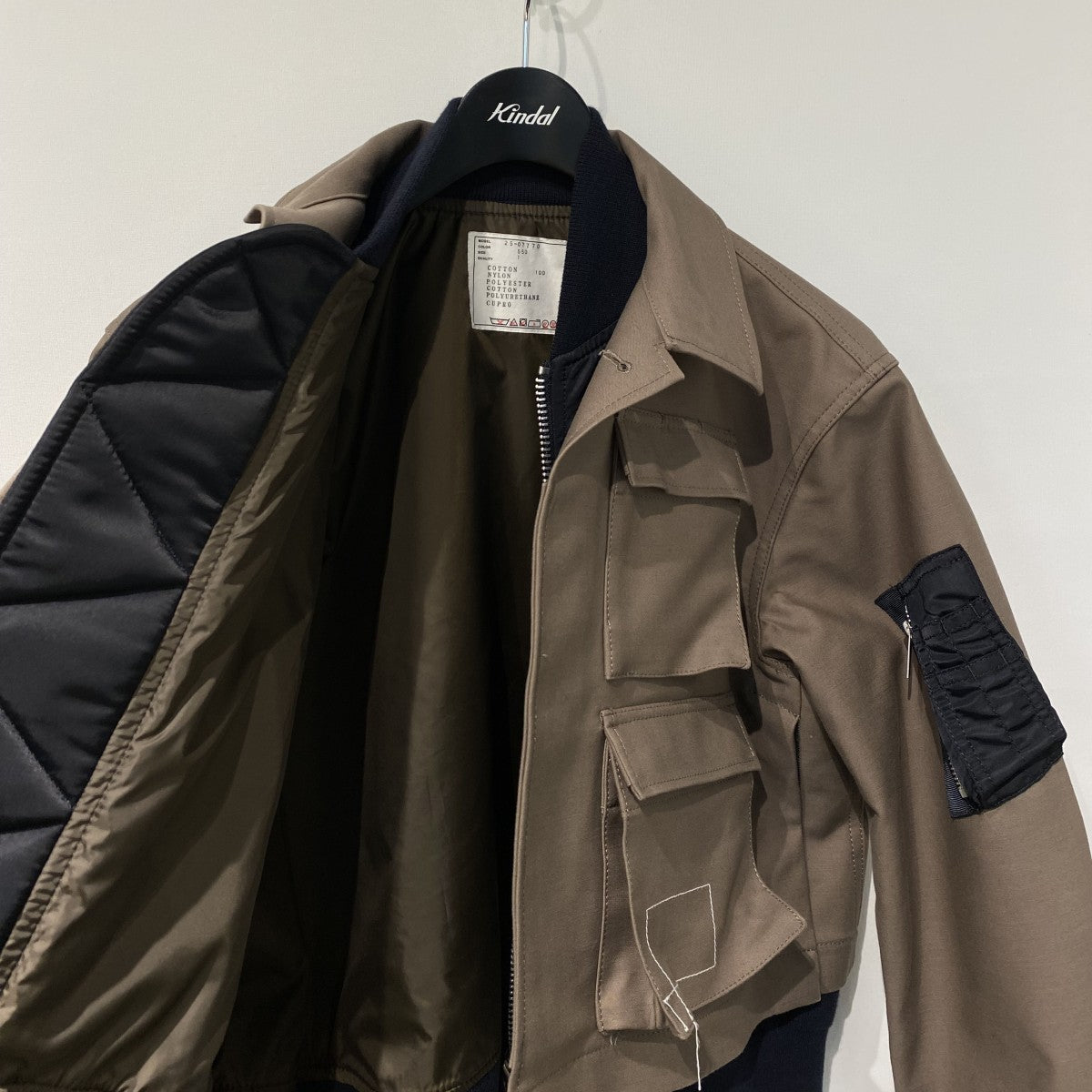 Cotton Back SatinxNylon Twill Jacketコットンバックサテン×ナイロンツイルドッキングジャケット