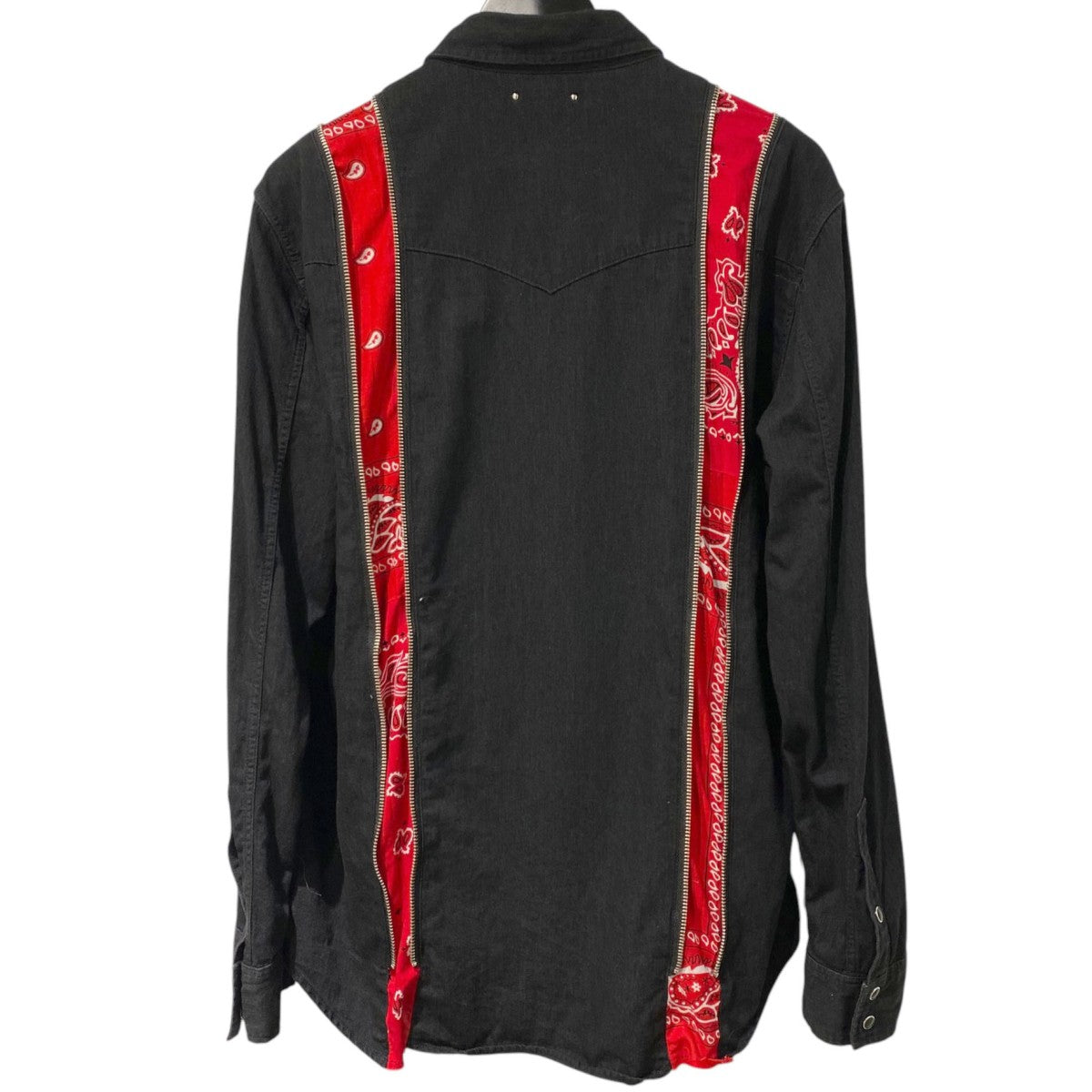 21SSBandana Zip Denim SHバンダナZIP切替再構築デニムシャツ
