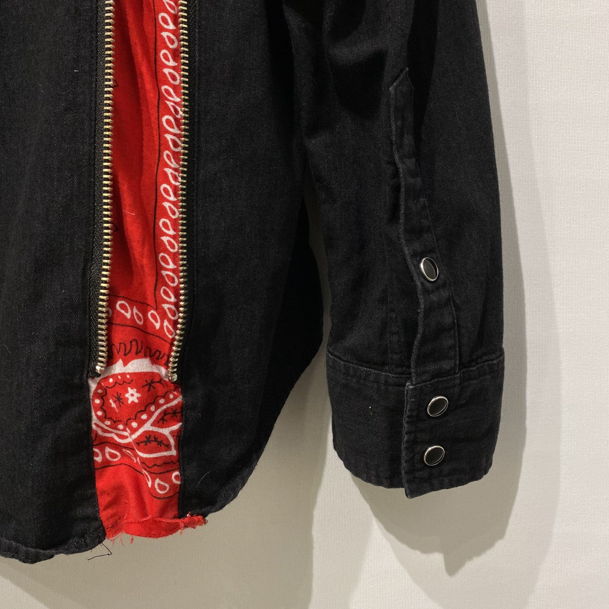 21SSBandana Zip Denim SHバンダナZIP切替再構築デニムシャツ