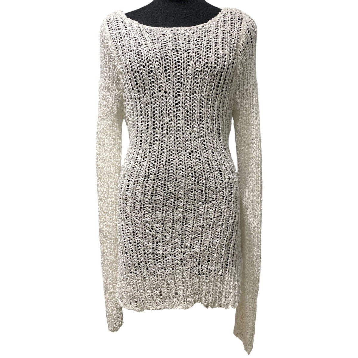 26SSRibbon yarn knitリボンテープヤーン針抜き編みニット