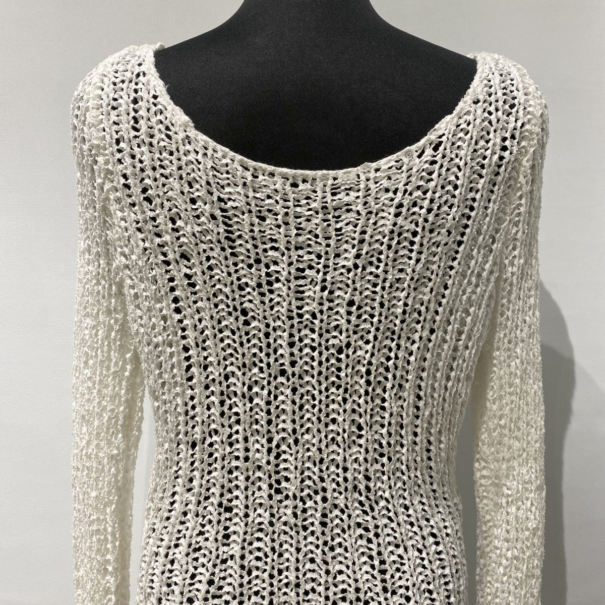 26SSRibbon yarn knitリボンテープヤーン針抜き編みニット