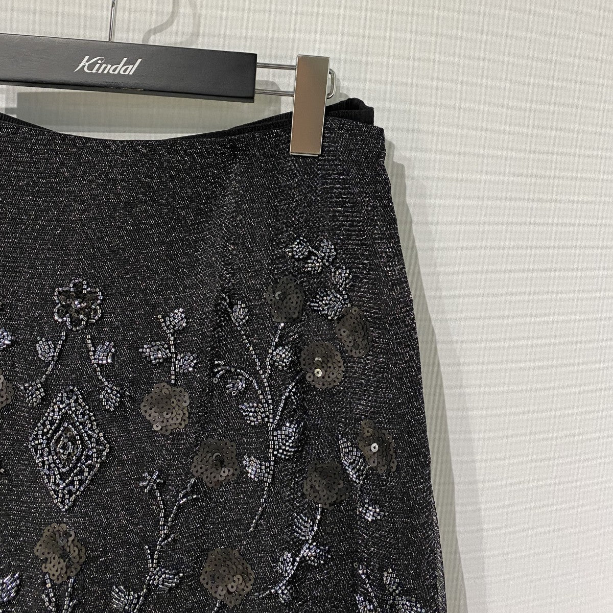 26AWSPARKLE FLOWER S／SKペチコートパンツ付スパンコールビーズフラワーショートスカート