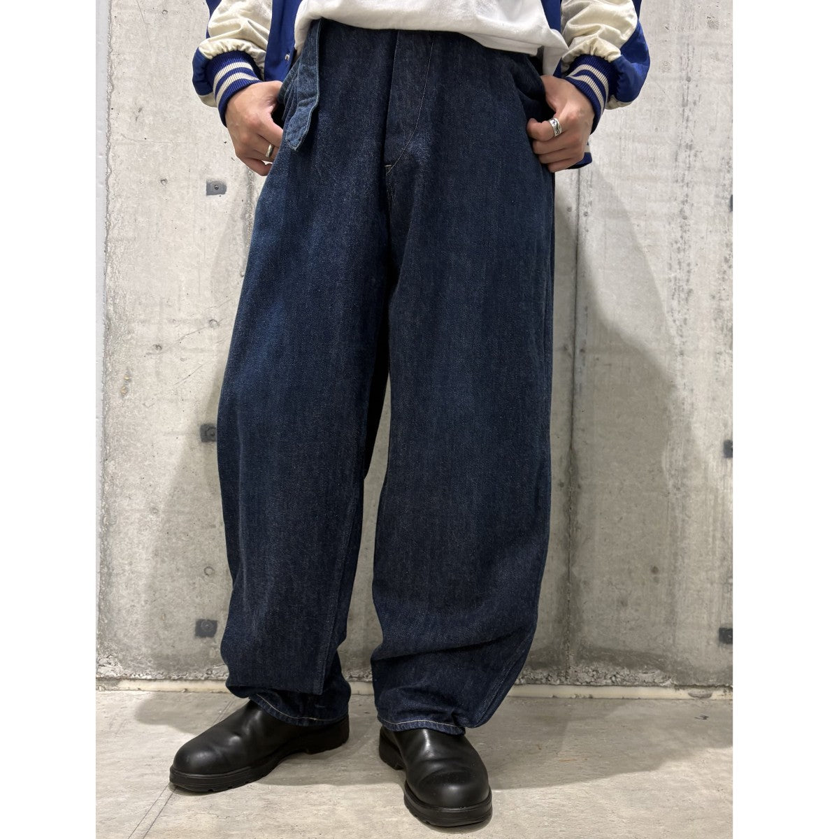 22SSデニム ベルテッドパンツ