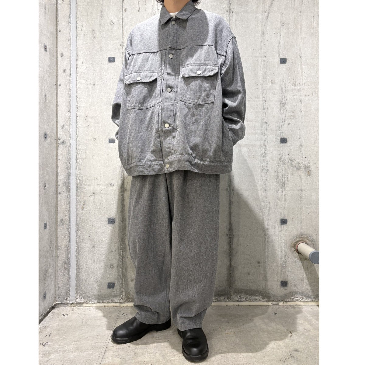 Graphpaper Colorfast Denim Blouson＆2 Tuck Pantsオーバーサイズデニムジャケット＆2タックワイドデニムパンツ セットアップ 古着・中古-2枚目のアイテム画像