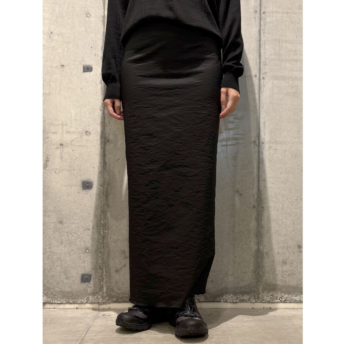 26SSsheer tight skirtストレッチタイトナイロンロングスカート