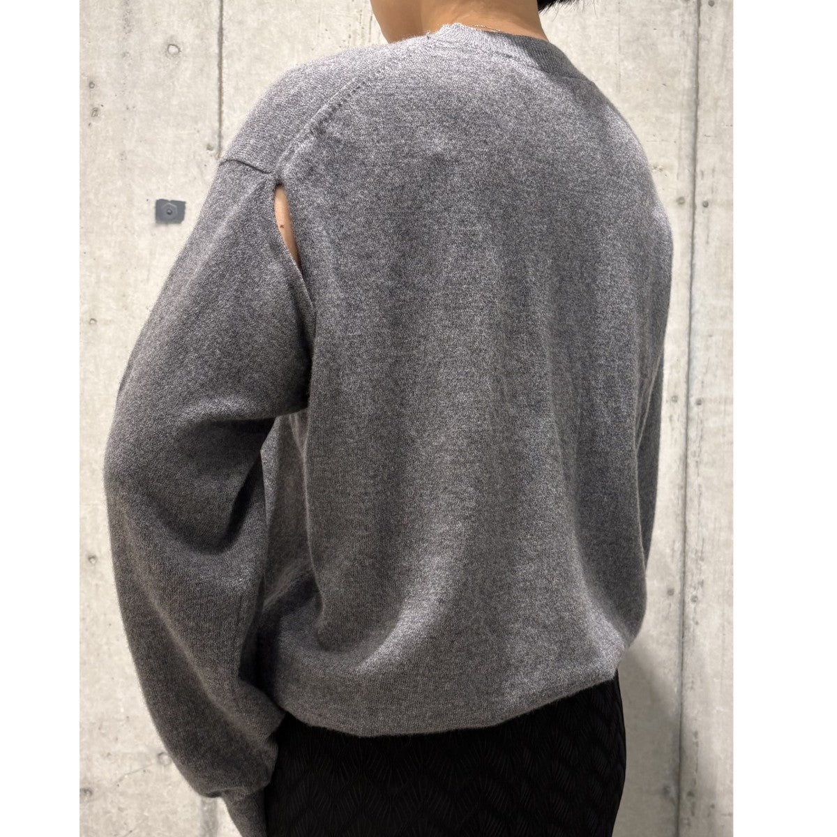 Wool Cashmere Mock Neck Sweaterコットンカシミヤスリットモックネックニットセーター