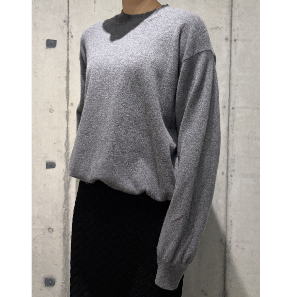 Wool Cashmere Mock Neck Sweaterコットンカシミヤスリットモックネックニットセーター