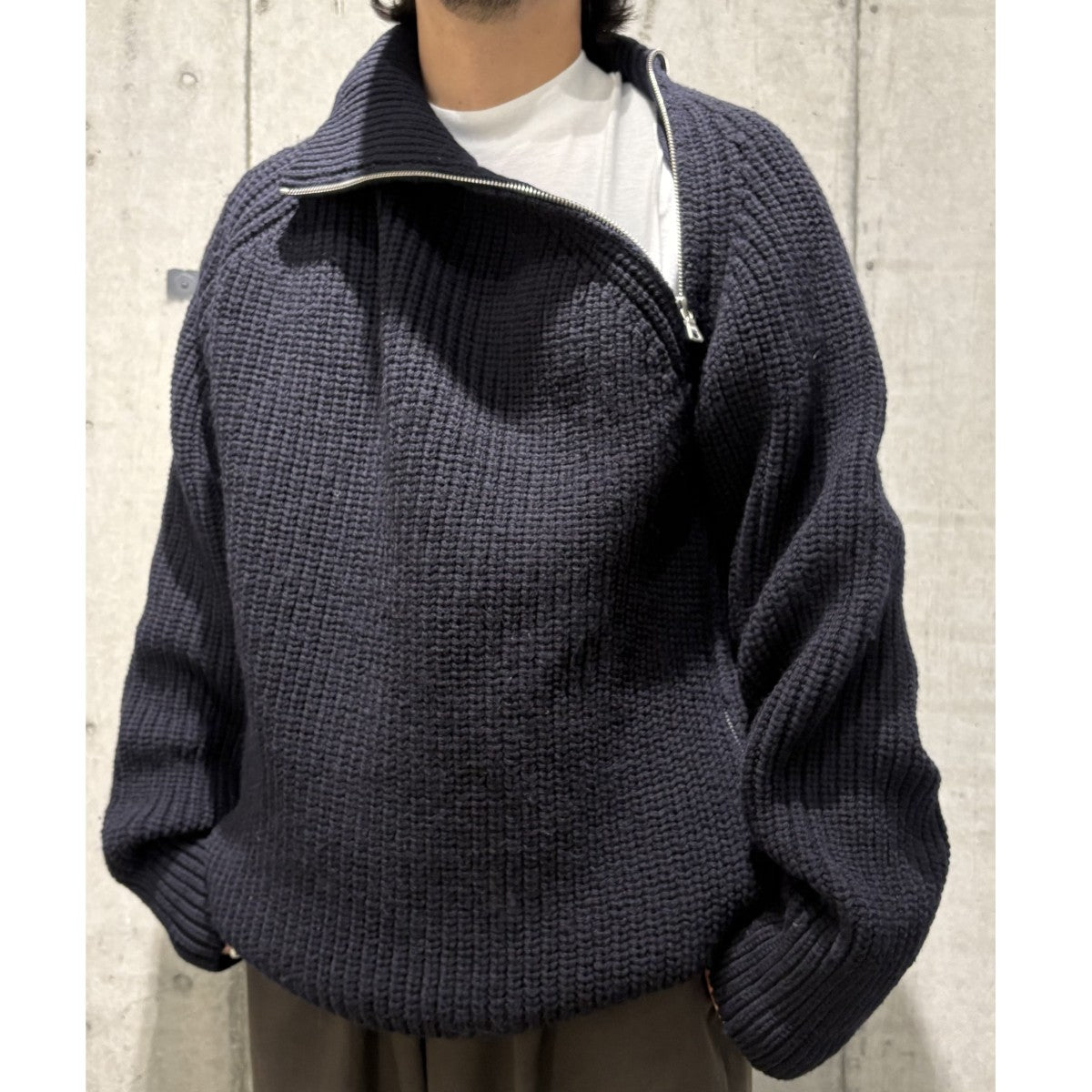 24AW本人期MONTY SWEATER変形ドライバーズニットセーター