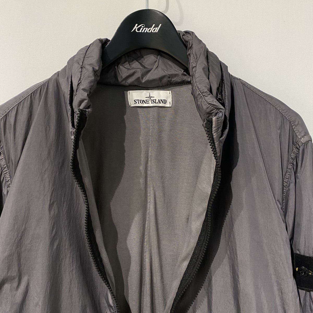 STONE ISLAND Crinkle Reps Bomber Jacket製品ガーメントダイ加工裏面樹脂コーティング防風撥水性TECHテックナイロンZIPジャケット721543230 古着・中古-5枚目のアイテム画像