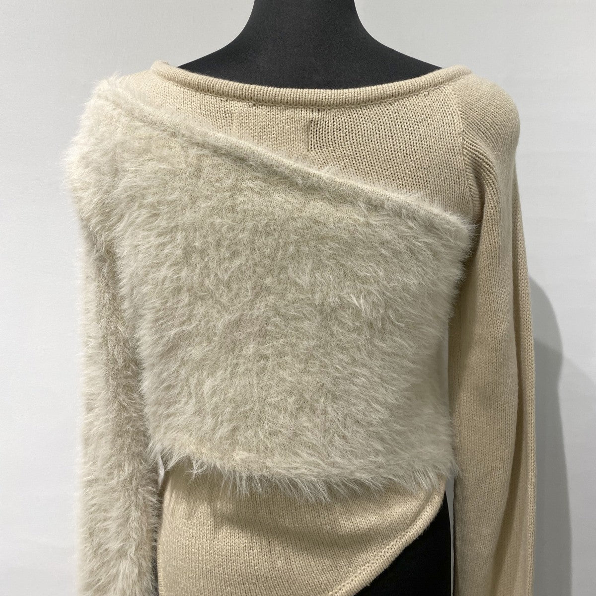 VIAVANDA 25AWDOCKING KNIT TOPドッキングアシンメトリーニットトップス 古着・中古-6枚目のアイテム画像