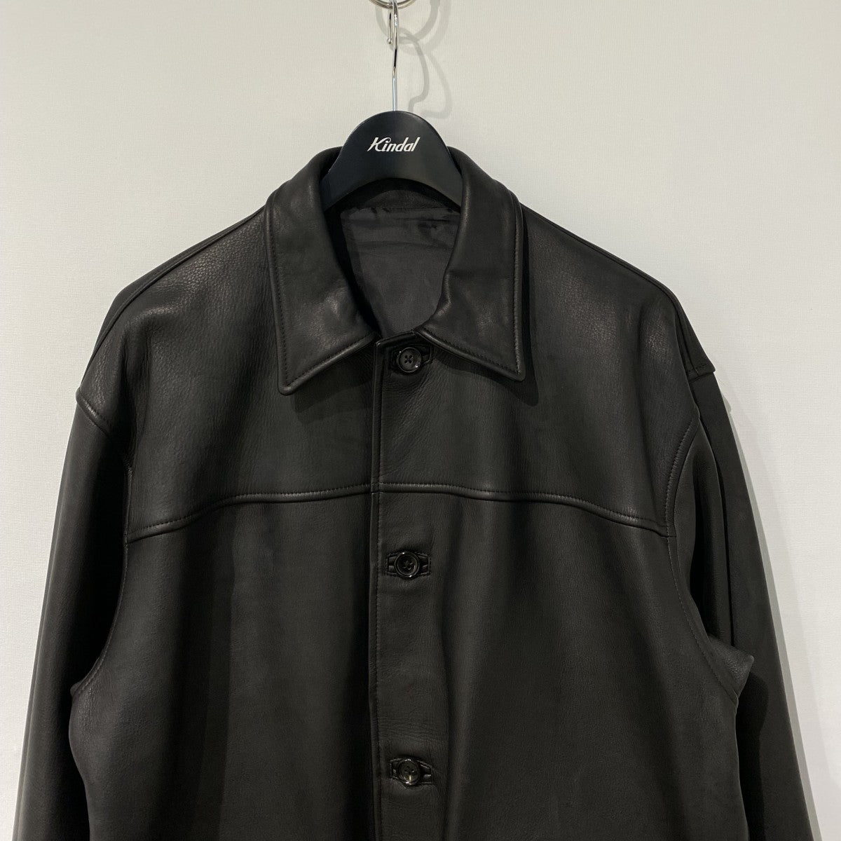 OVY 063 Waterproof Calf Leather Car Coat防水カーフレザーカーコート 古着・中古-4枚目のアイテム画像
