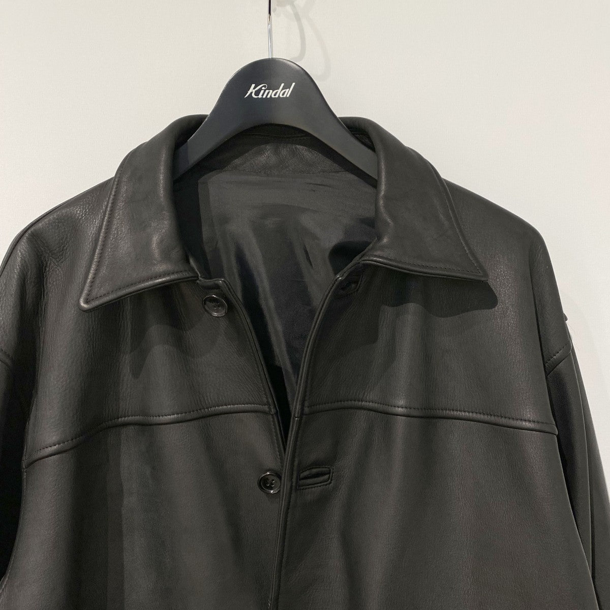 OVY 063 Waterproof Calf Leather Car Coat防水カーフレザーカーコート 古着・中古-6枚目のアイテム画像