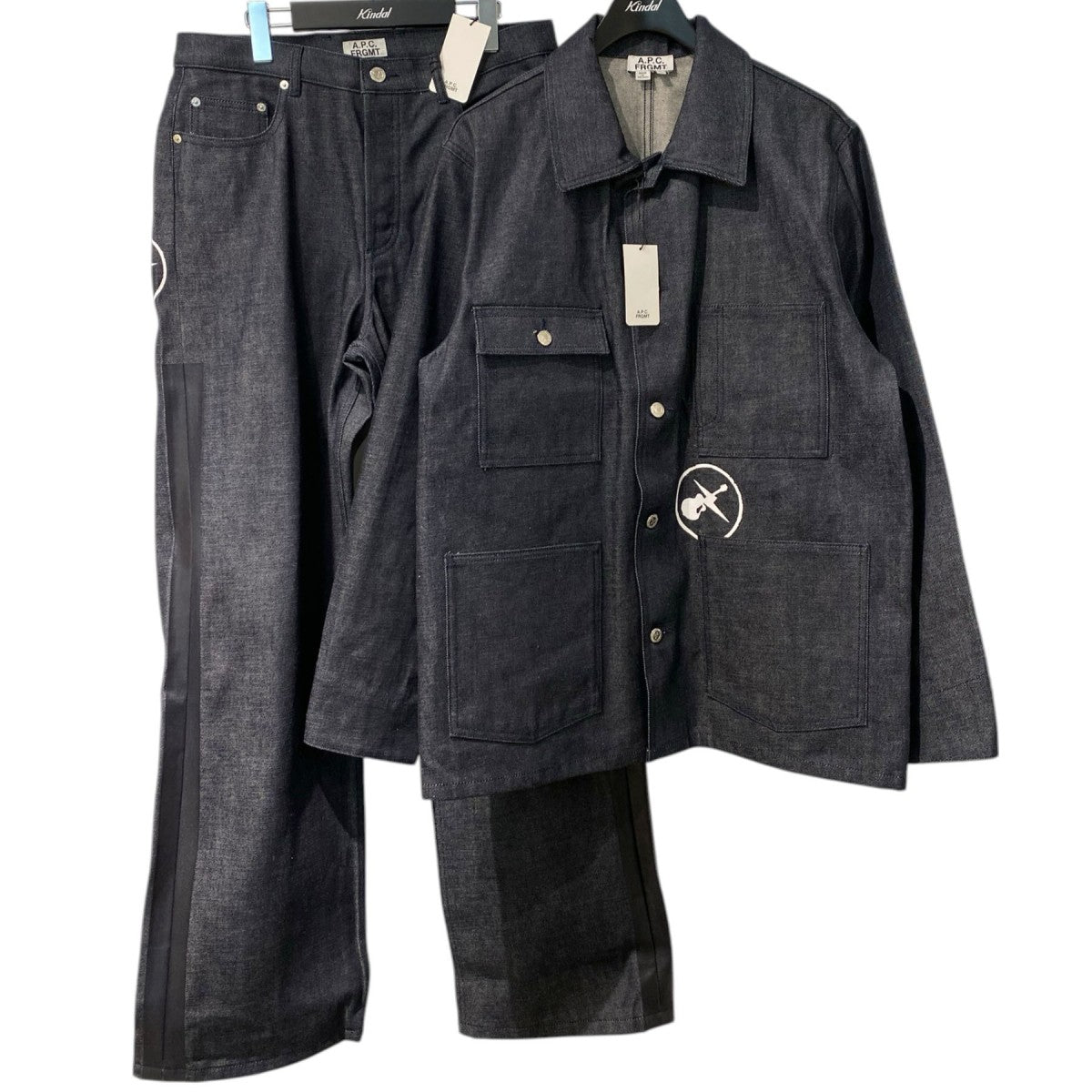 A．P．C．×FRAGMENT DESIGN 26SSGRAND JACK JACKET＆SALLY JEANSデニムジャケットカバーオール＆デニムパンツ セット 古着・中古-1枚目のアイテム画像