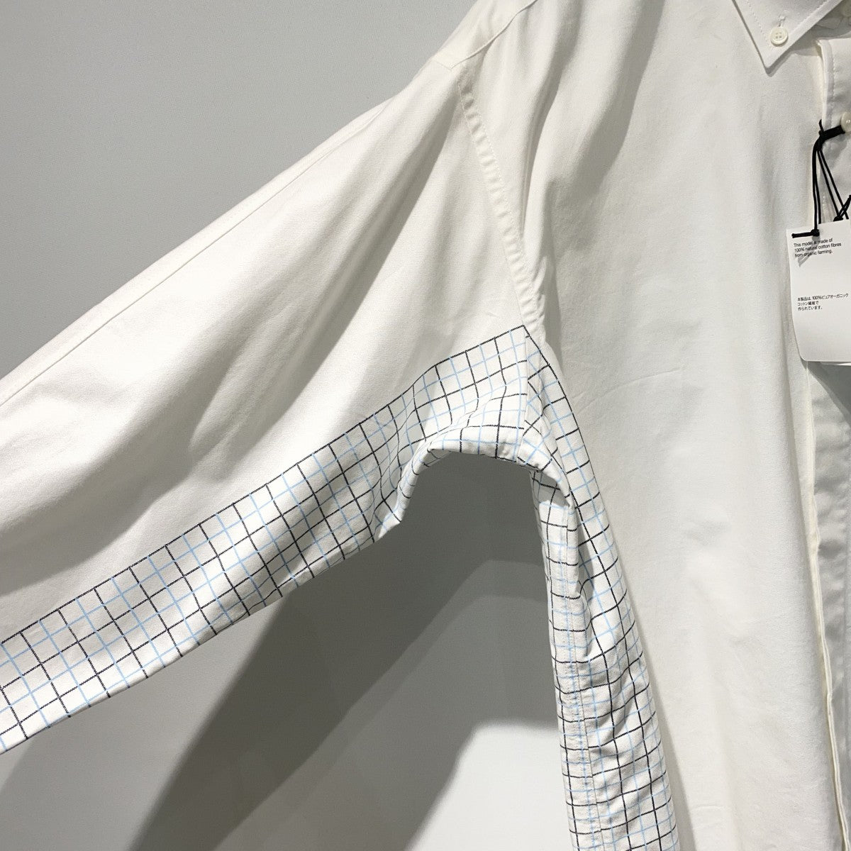 A．P．C．×FRAGMENT DESIGN 26SSJESSICA O SHIRTオーバーサイズ切替チェックロゴ刺繍シャツ 古着・中古-5枚目のアイテム画像
