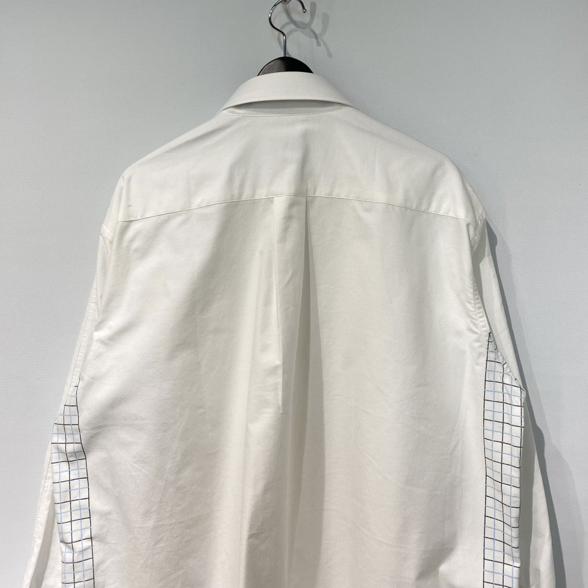 A．P．C．×FRAGMENT DESIGN 26SSJESSICA O SHIRTオーバーサイズ切替チェックロゴ刺繍シャツ 古着・中古-6枚目のアイテム画像