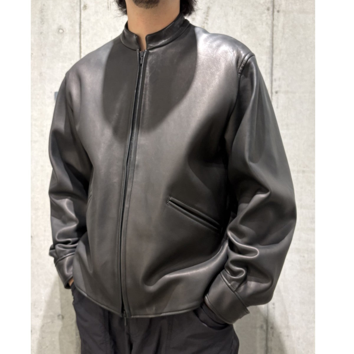 blurhms 25AWLamb Leather Zip Short JacketラムレザーZIPショートジャケット 古着・中古-2枚目のアイテム画像
