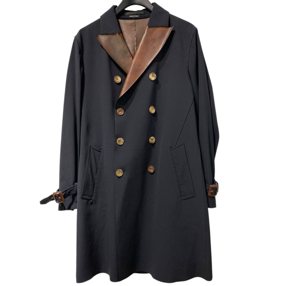 GIORGIO ARMANI 裏ラムレザー撥水加工ダブルブレストトレンチコート 古着・中古-1枚目のアイテム画像