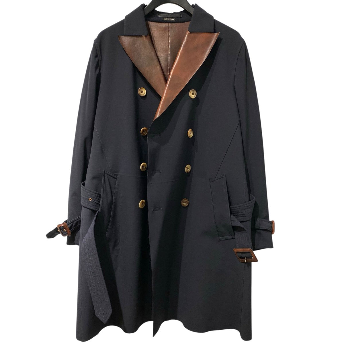 GIORGIO ARMANI 裏ラムレザー撥水加工ダブルブレストトレンチコート 古着・中古-5枚目のアイテム画像