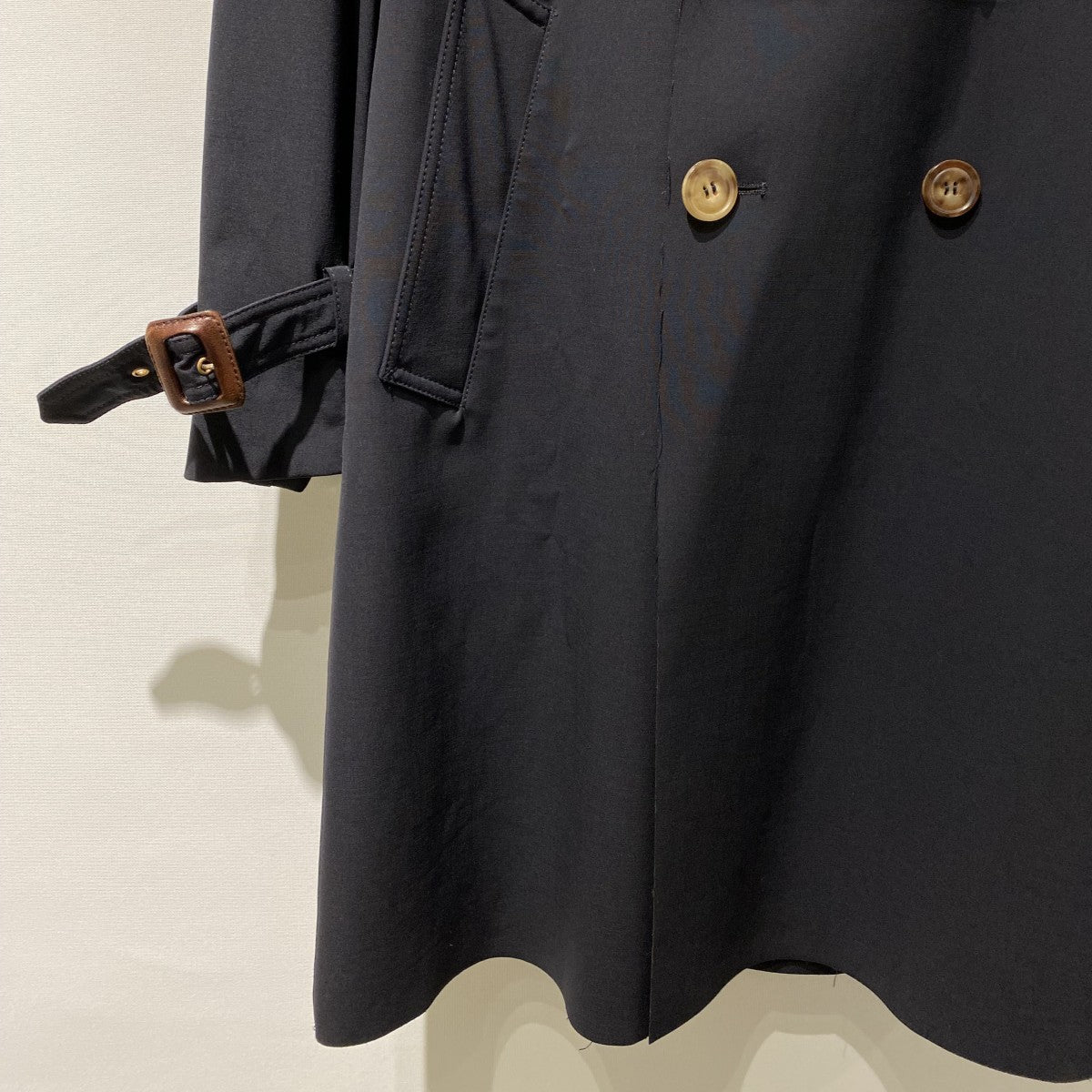 GIORGIO ARMANI 裏ラムレザー撥水加工ダブルブレストトレンチコート 古着・中古-6枚目のアイテム画像