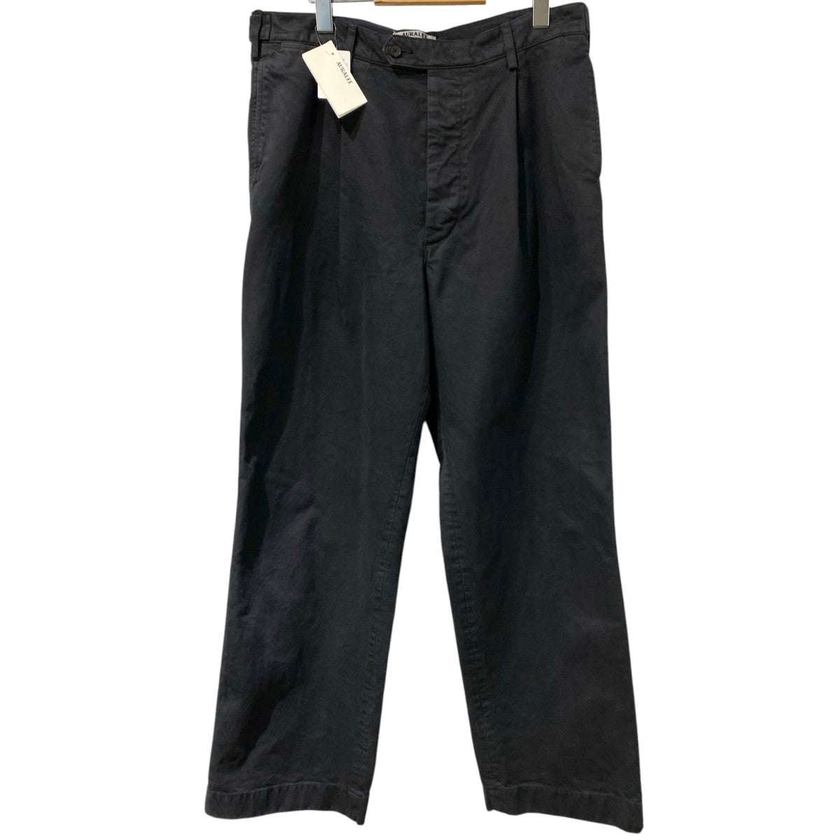 AURALEE 26AWGarment-Dyed Finx Chino One-Tuck Wide PantsガーメントダイVintageヴィンテージ加工チノワンタックワイドパンツ 古着・中古-1枚目のアイテム画像