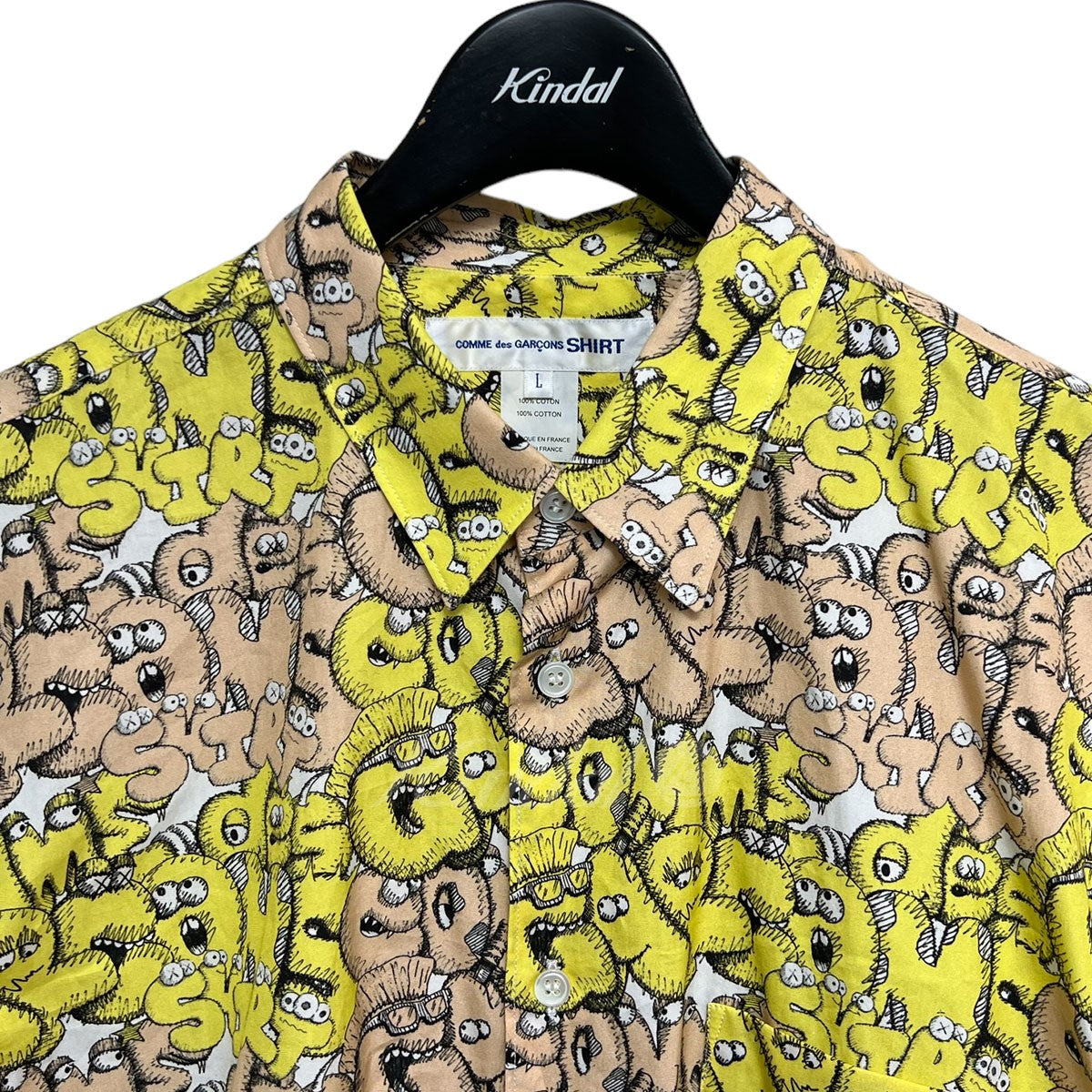 COMME des GARCONS SHIRT×KAWS(コムデギャルソンシャツ×カウズ) ダブルネーム総柄シャツ