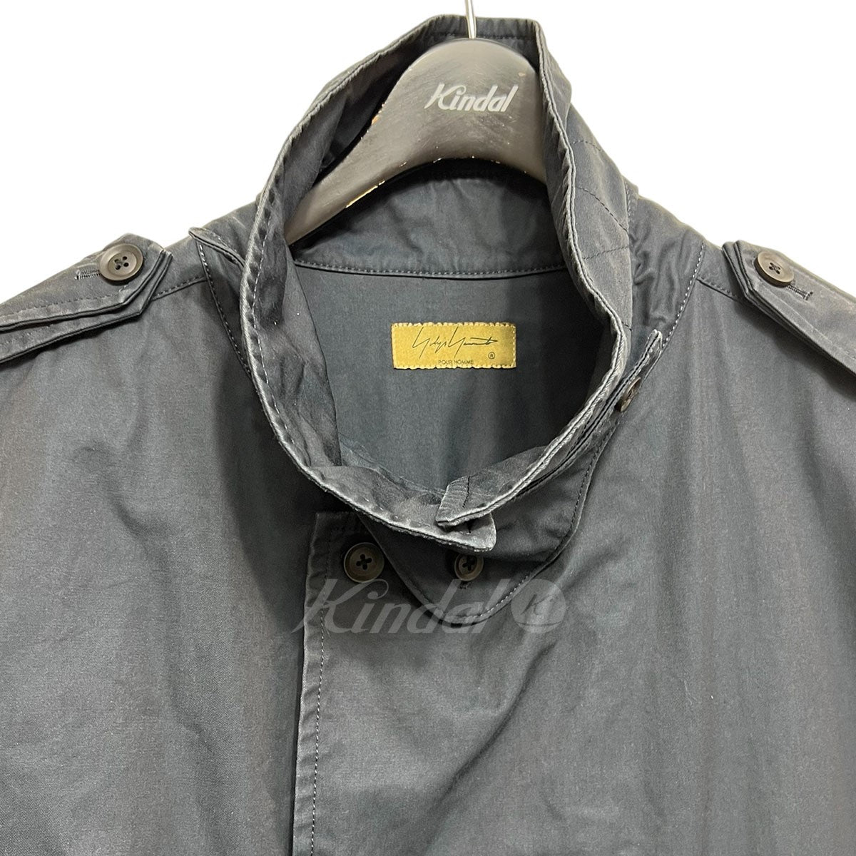 2023AW NAVY YARN DYED GABARDINE TRENCH BLOUSON