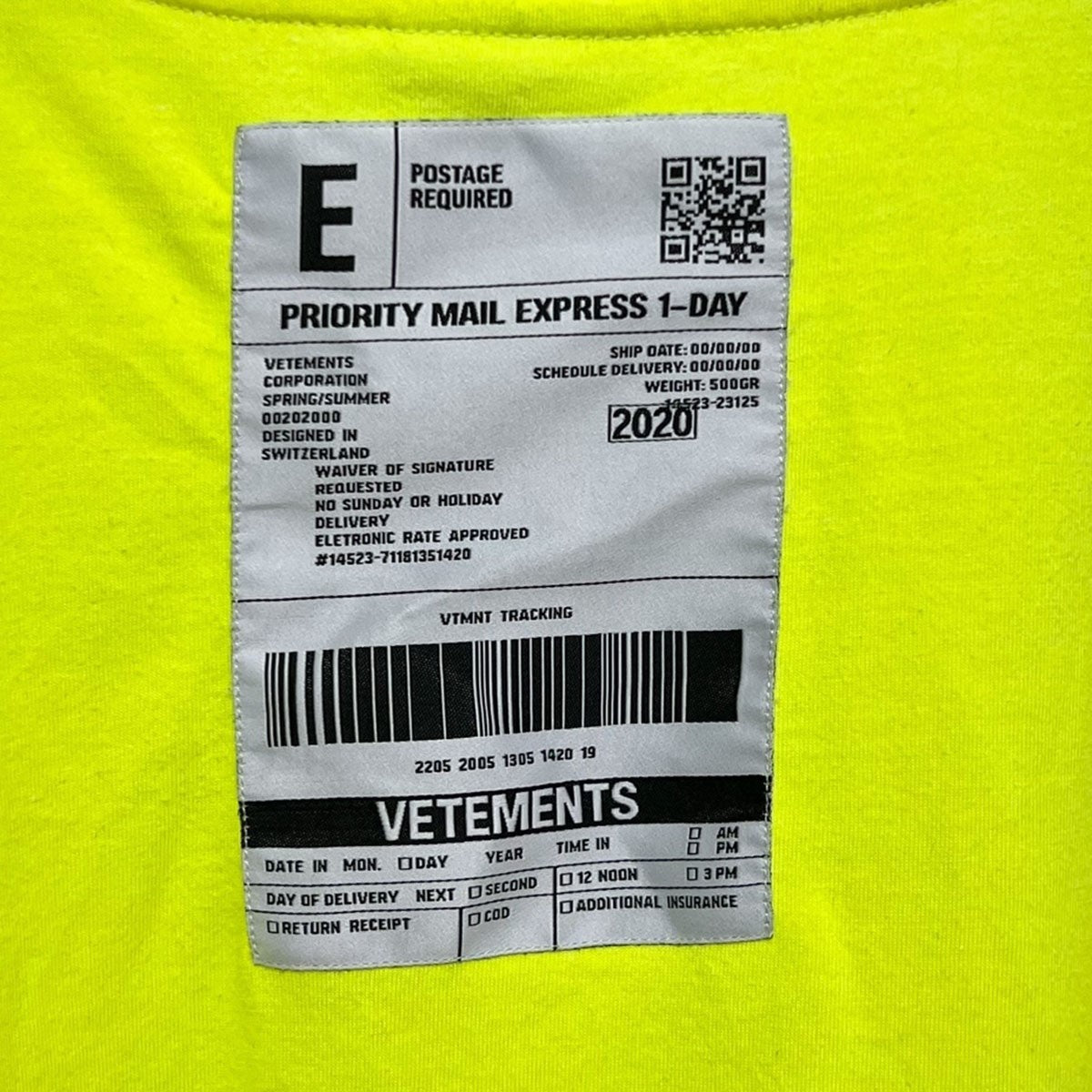 20SSLogo TeeロゴプリントバーコードパッチTシャツSS20TR304