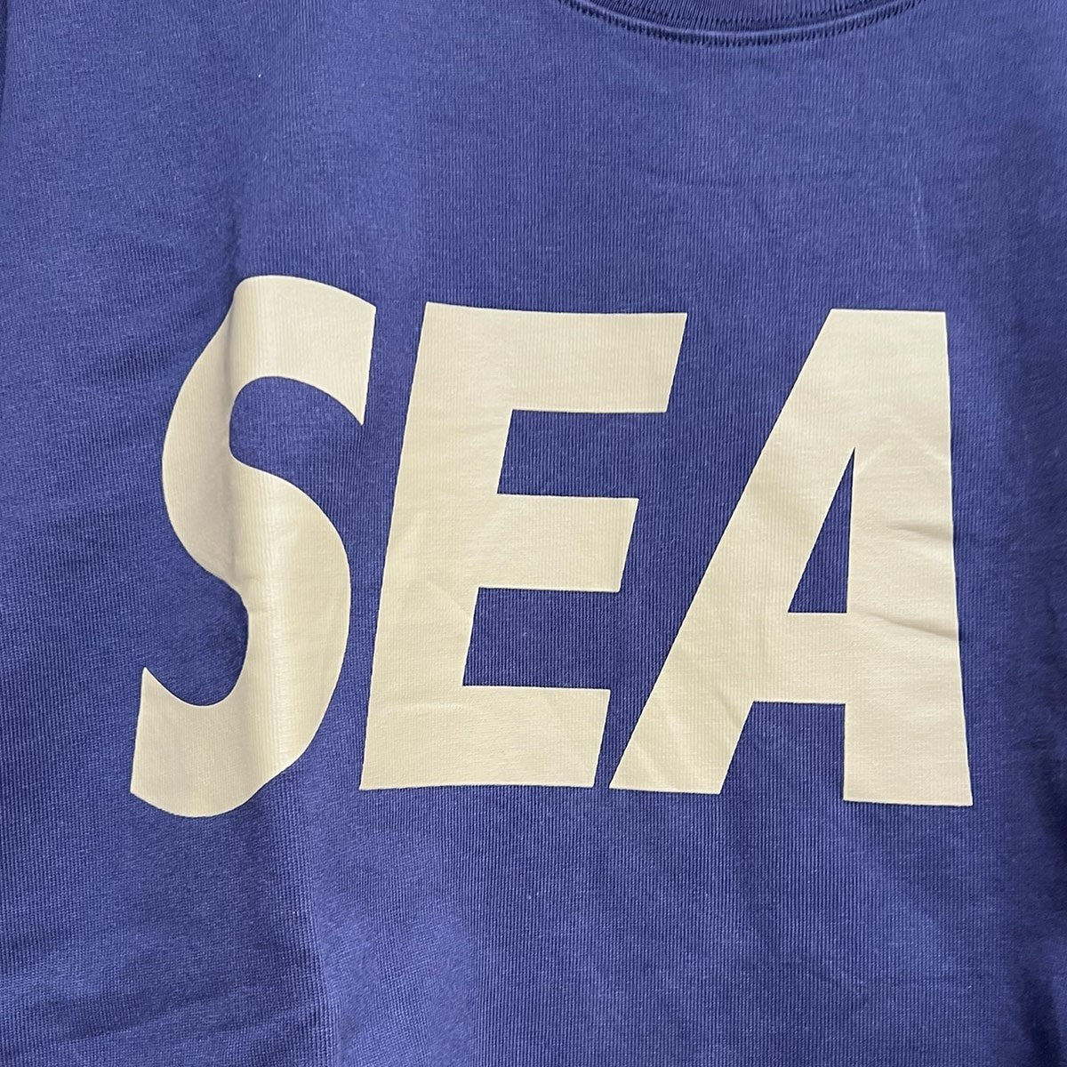 SEA S S T-shirt　Navy-SandロゴプリントTシャツWDS-SEA-22S-02