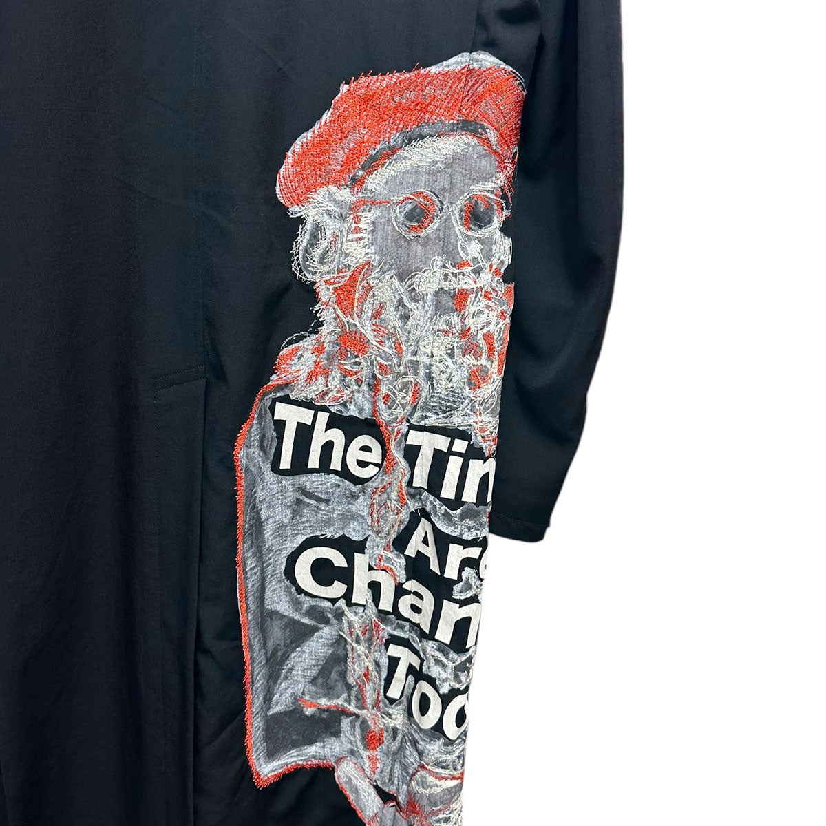 17AWPrint Embroidery Long Jacket袖山ハンドステッチプリント刺繍ジャケットHK-J38-127