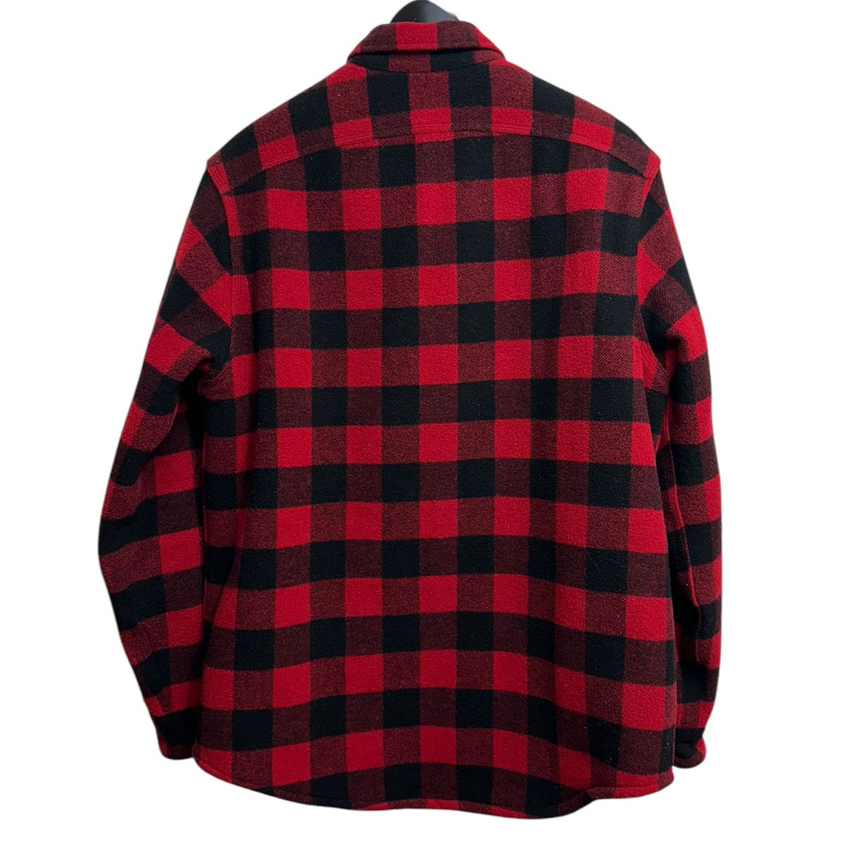 ラルフローレン赤✖️黒のチェックバッファローウールポンチョ