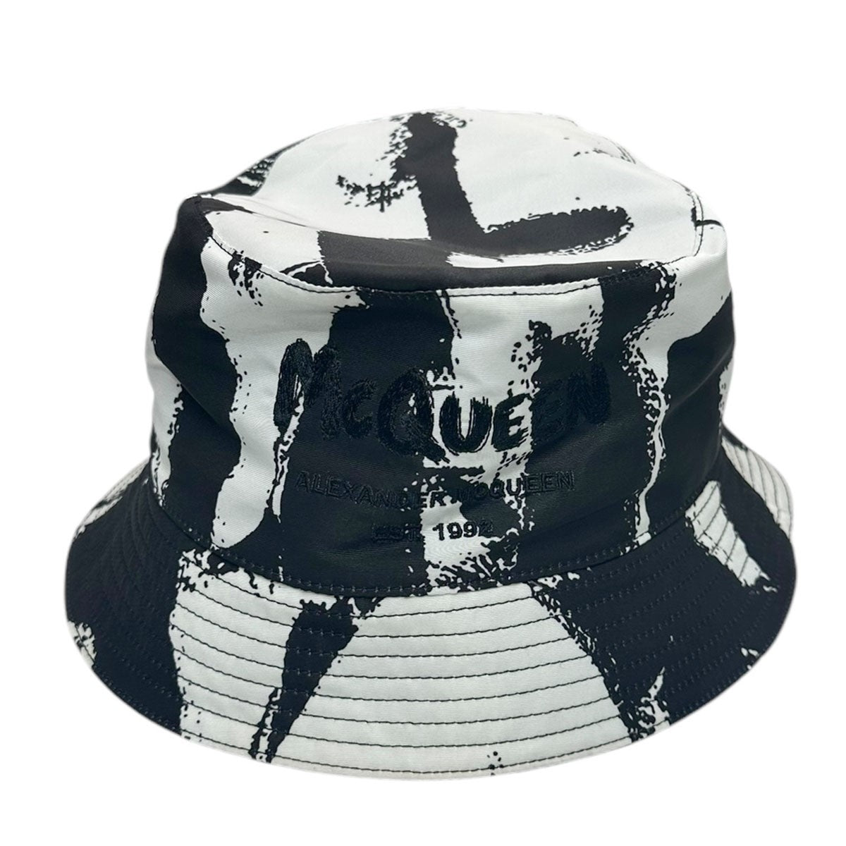 【500円引きクーポン】 Alexander McQueen バケットハット 白黒 帽子