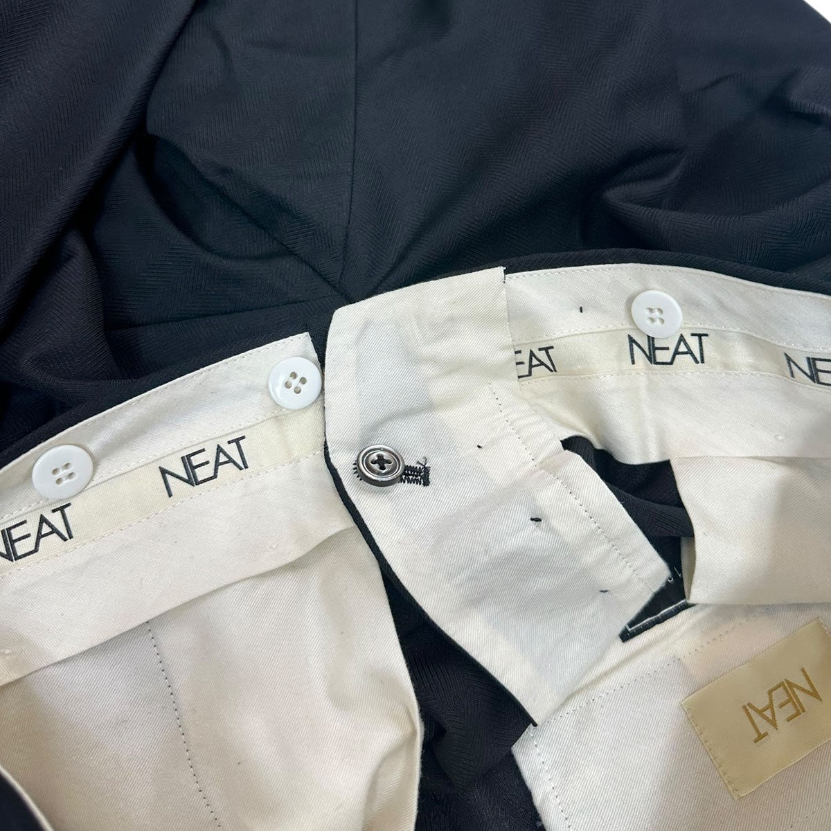 NEAT NEAT HOUSEセミオーダー品 Taylor ＆ Lodge生地ICE MOHAIR TWILL 2タックトラウザーウールモヘヤパンツ 古着・中古-5枚目のアイテム画像