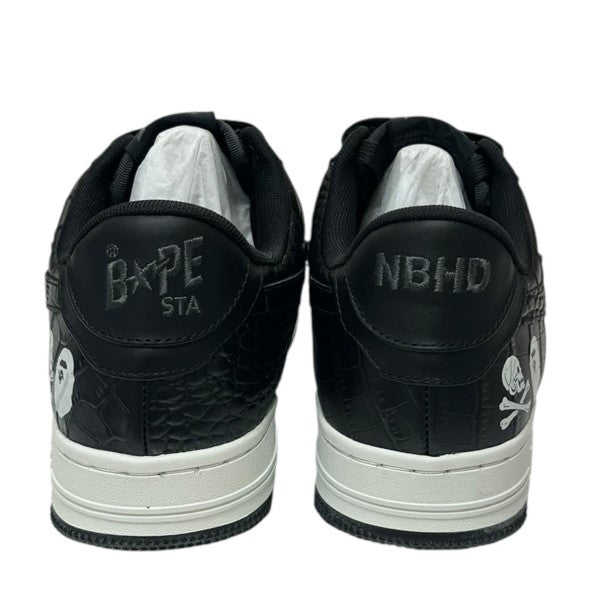 A BATHING APE×NEIGHBORHOOD 22AWBAPE STAダブルネーム型押しスニーカー1J23191901/222NOAPN-FW01S 古着・中古-4枚目のアイテム画像