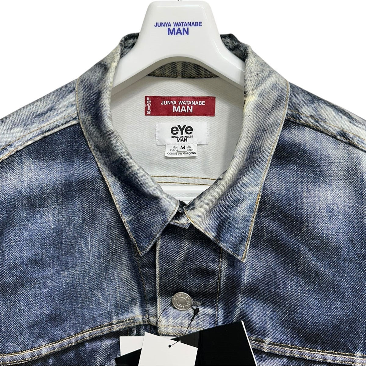 JUNYA WATANABE MAN 25SS綿ツイル インクジェットプリント Levi’s Wネーム BerBerJinベルベルジン、リーバイスデニム転写プリントジャケット 古着・中古-3枚目のアイテム画像