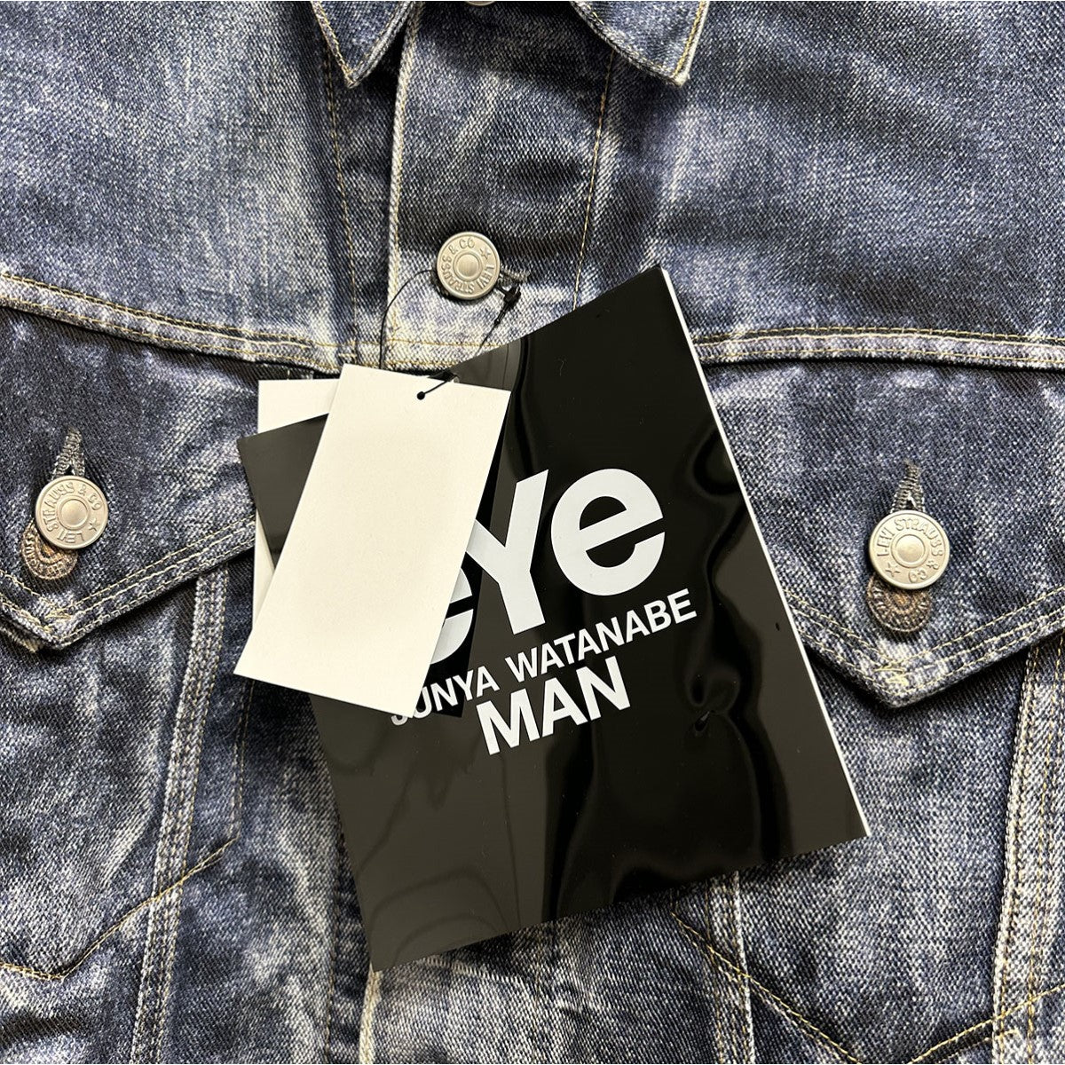 JUNYA WATANABE MAN 25SS綿ツイル インクジェットプリント Levi’s Wネーム BerBerJinベルベルジン、リーバイスデニム転写プリントジャケット 古着・中古-4枚目のアイテム画像