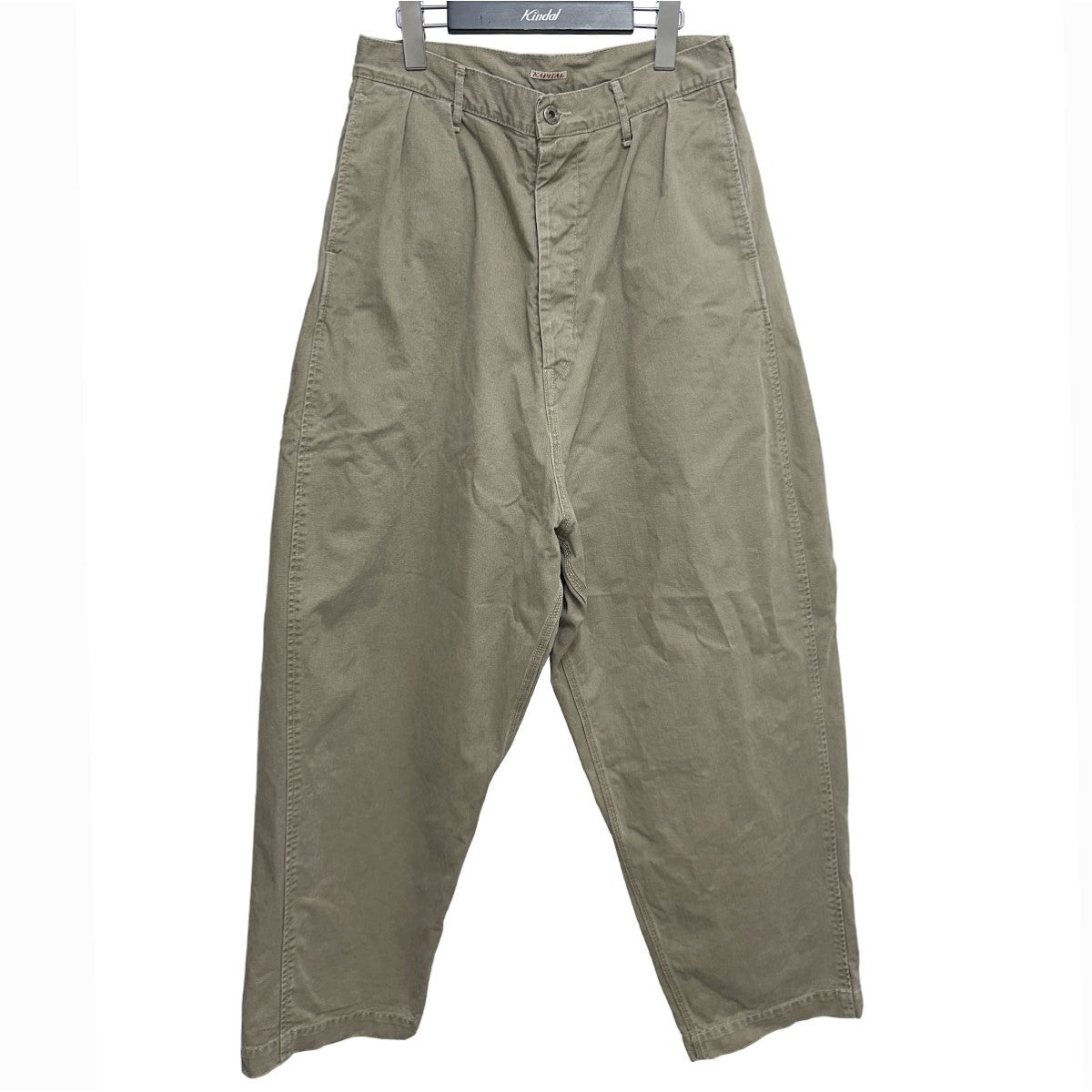 新品KAPITALチノアミッシュパンツ0 KAPITAL(キャピタル) シンチバックタックワイドテーパードバギー