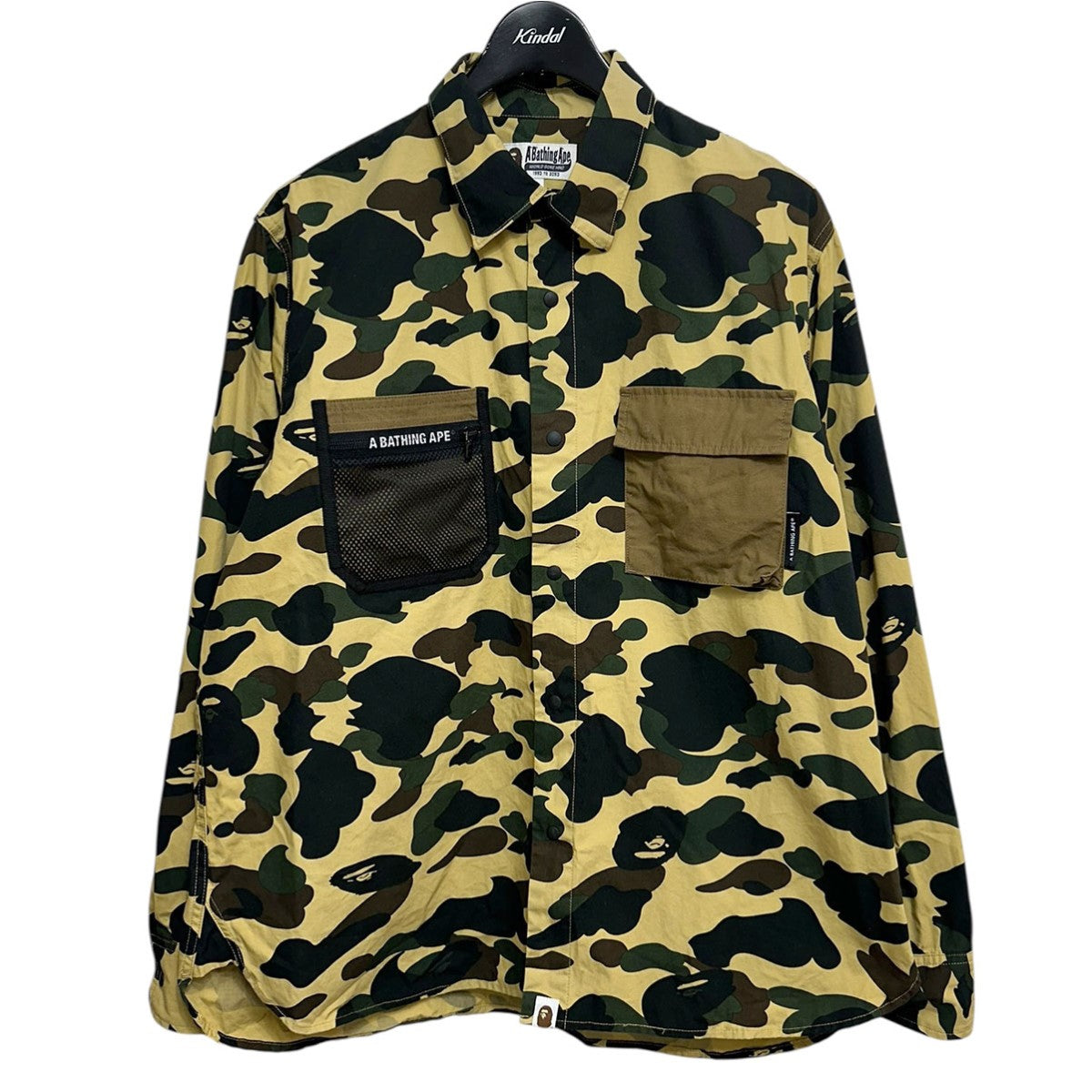 A BATHING APE メッシュ長袖カットソー 迷彩 アベイシングエイプ A BATHING APE Tシャツ カットソー 迷彩柄