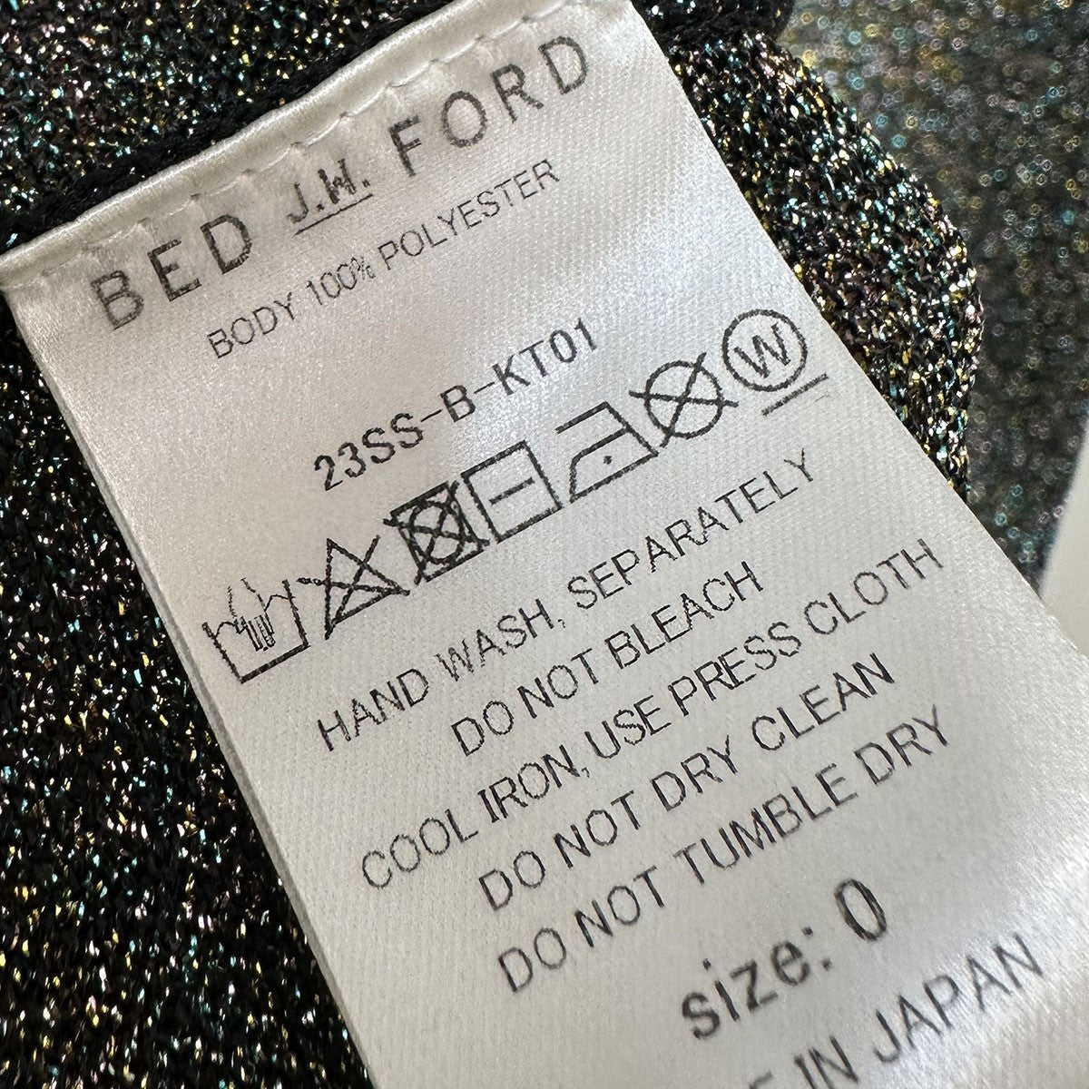 BED J．W． FORD 23SSTrim Knitting T-shirtsグリッタートリムニットTシャツ23SS-B-KT01 古着・中古-4枚目のアイテム画像
