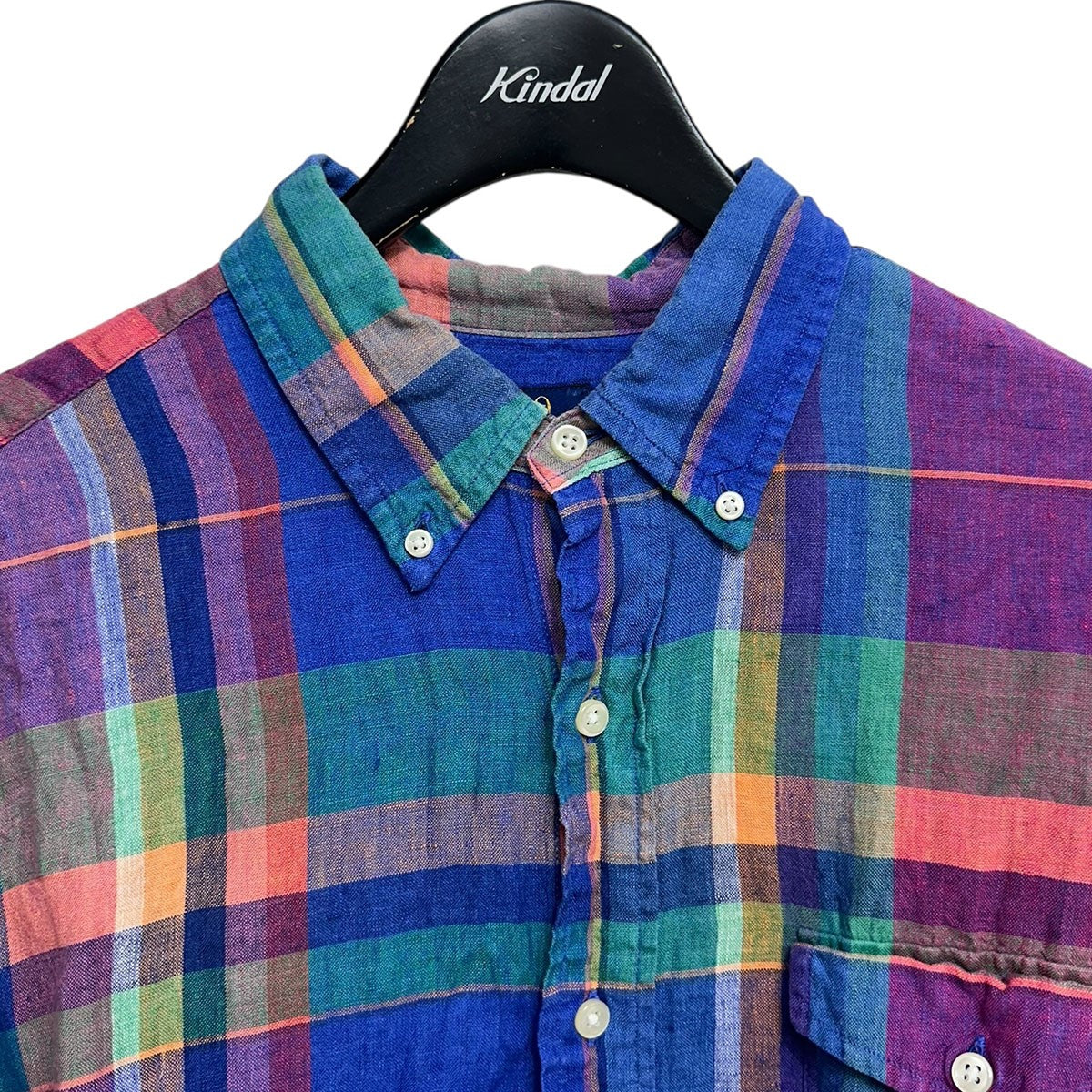 POLO RALPH LAUREN チェックリネンシャツ 古着・中古-3枚目のアイテム画像