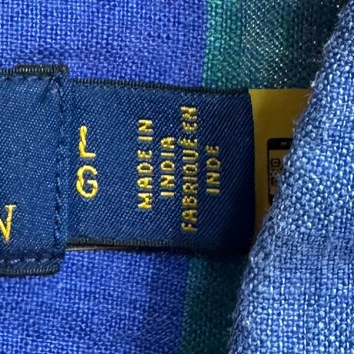 POLO RALPH LAUREN チェックリネンシャツ 古着・中古-4枚目のアイテム画像