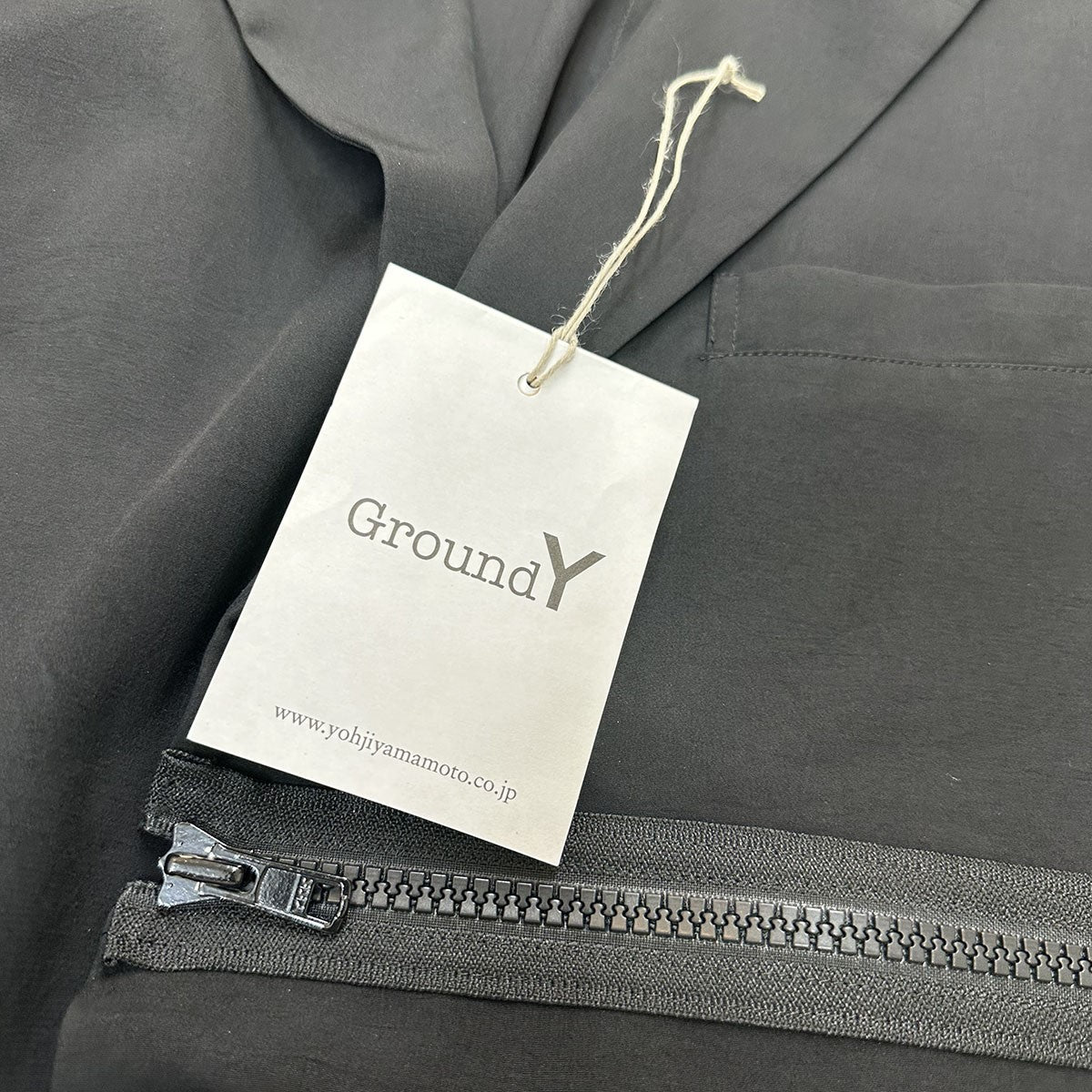 Ground Y ダブルジップ フーディー コートGR-J08-100 GroundY Gabardine Double Long Hoodie(GR-J08-100)