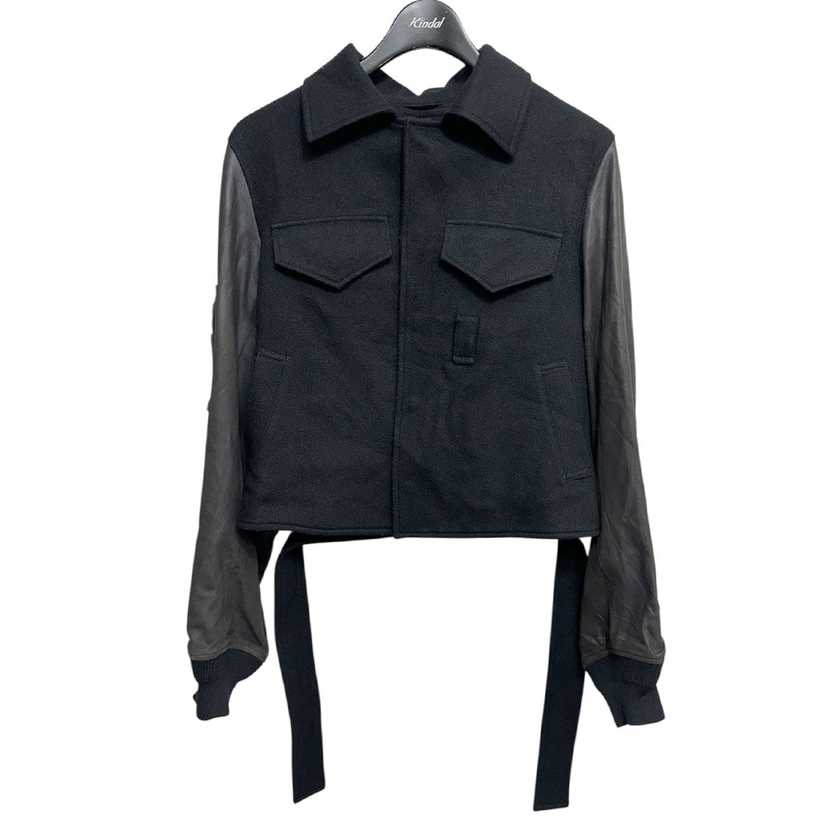 24AWFLANNEL DOUBLE FACE GOAT LEATHER SHORT JACKET BACK EXTRA MATERIALGO-J19-801