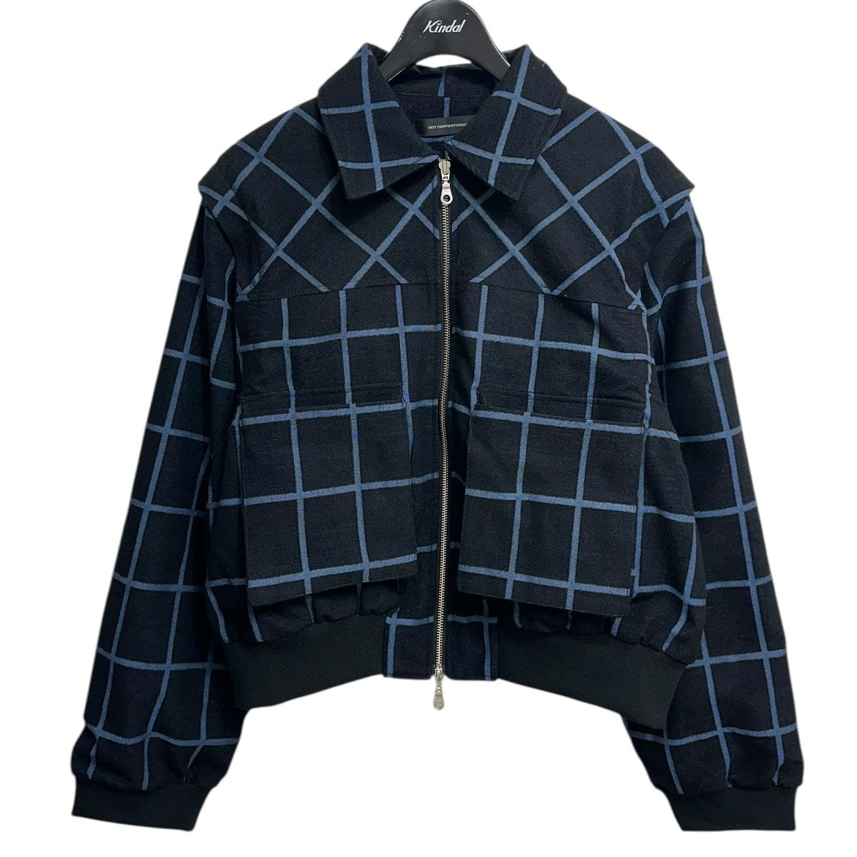NOT CONVENTIONAL Blue Plaid 2Way Blousonブループレイド2ウェイブルゾンN24-063-BLU 古着・中古-1枚目のアイテム画像