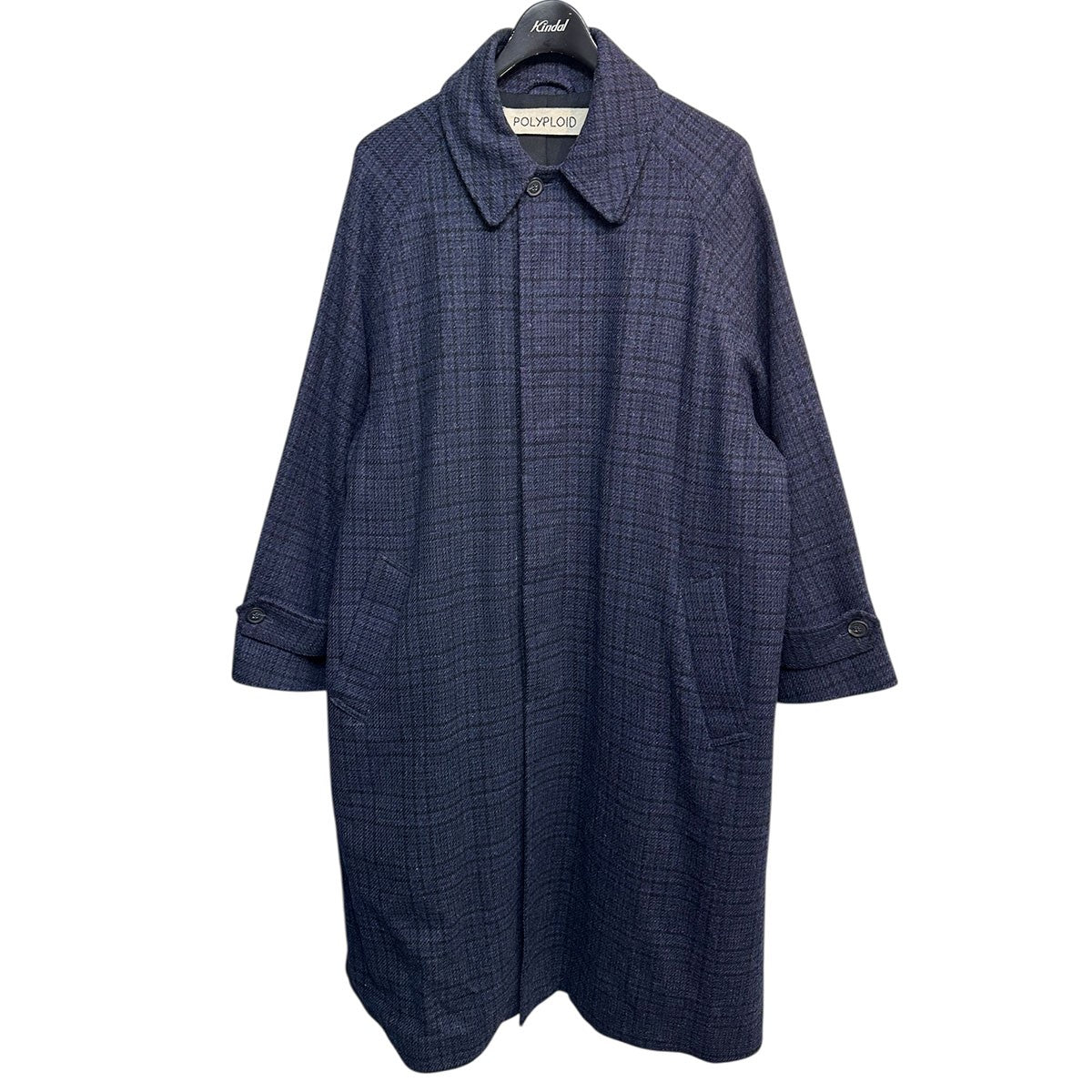 POLYPLOID(ポリプロイド) LONG COAT Bチェックステンカラーコート01-B