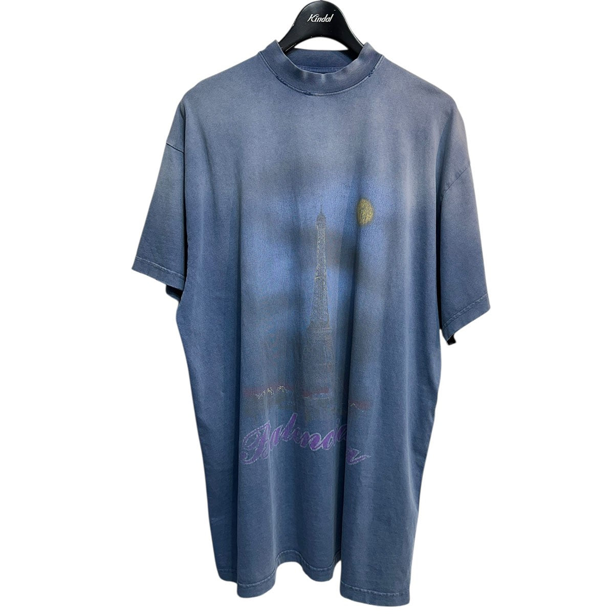 24SSParis Moon Oversized Tee Vintageヴィンテージ加工プリントTシャツ739028TQV01
