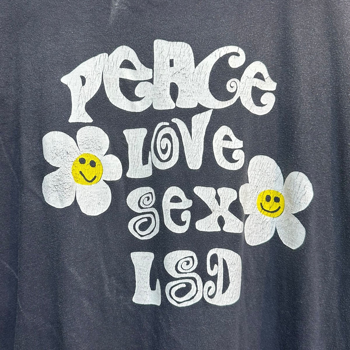 READYMADE SS T-SHIRT PEACEヴィンテージ加工プリントTシャツRE-CO-BK-00-00-280 古着・中古-4枚目のアイテム画像