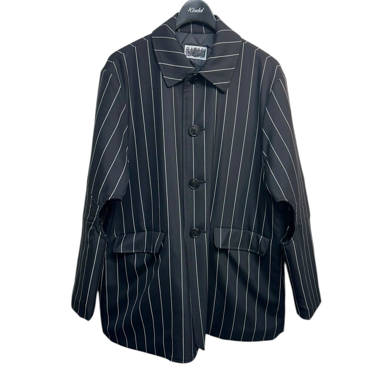 24AWDORMEUIL ROYAL11 STRIPE COVERALLドーメルロイヤル11ピンストライプ中綿キルティングカバーオールCCEA15UNI