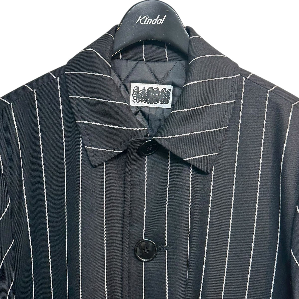 24AWDORMEUIL ROYAL11 STRIPE COVERALLドーメルロイヤル11ピンストライプ中綿キルティングカバーオールCCEA15UNI